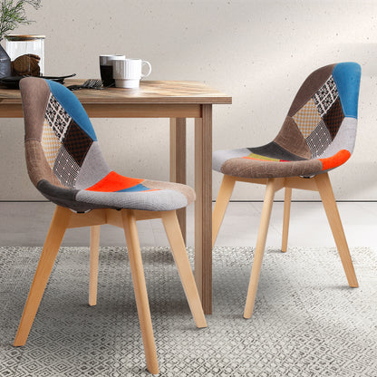 Dining Chairs Set of 2 Fabric Retro Replica DSW - 46×42×75cm