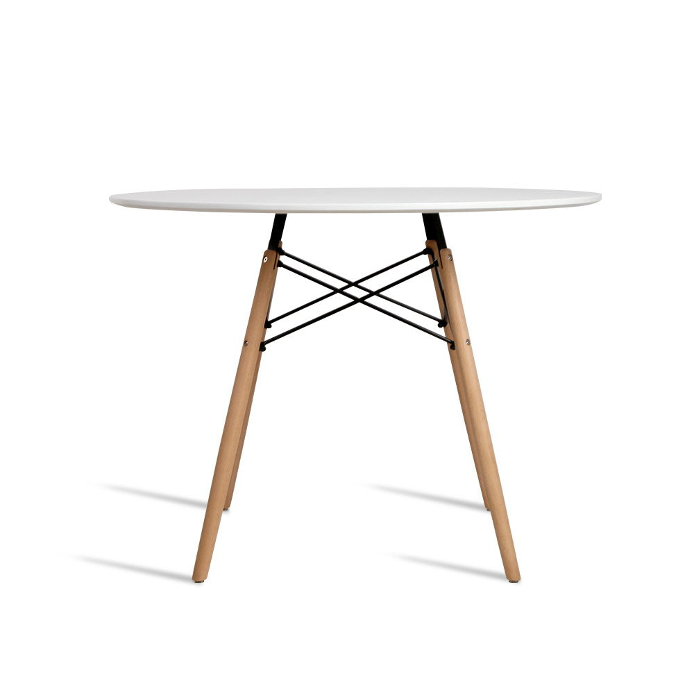 Dining Table Round White 4 Seater 100Cm