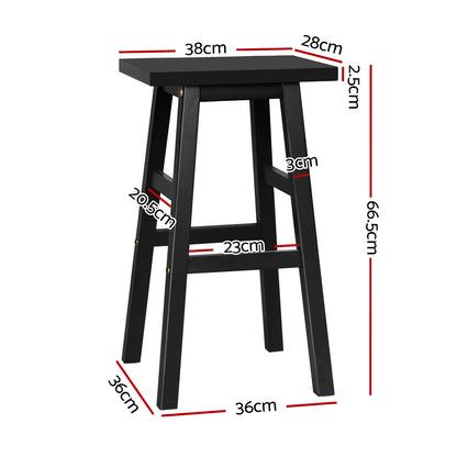 Bar Stools Kitchen Counter Stools Wooden Chairs Black X4