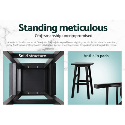 Bar Stools Kitchen Counter Stools Wooden Chairs Black X4