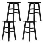 Bar Stools Kitchen Counter Stools Wooden Chairs Black X4