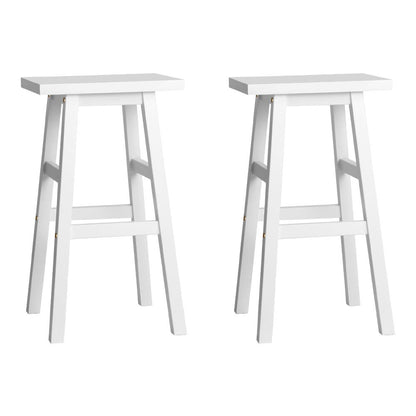 Bar Stools Kitchen Counter Stools Wooden Chairs White X2