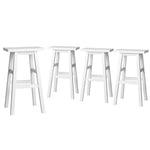 4x Bar Stools Round Chairs Wooden Nature Stylish