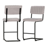 2x Bar Stools Velvet Chairs Green/Grey