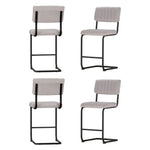 4X Bar Stools Velvet Chairs Green/Grey