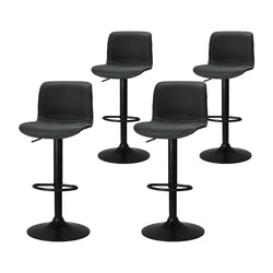 4X Bar Stools Kitchen Swivel Gas Lift Chairs Black/Brown