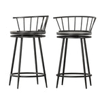 2X Bar Stools Swivel Metal Chairs