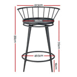 2X Bar Stools Swivel Metal Chairs