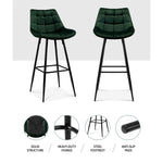 Kitchen Bar Stools Velvet Bar Stool Counter Chairs Metal Barstools Green