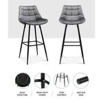 Kitchen Bar Stools Velvet Bar Stool Counter Chairs Metal Barstools Grey
