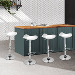 set of 4 Kitchen Bar Stools Gas Lift Chair White