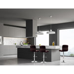 4X Bar Stools Leather Gas Lift Brown