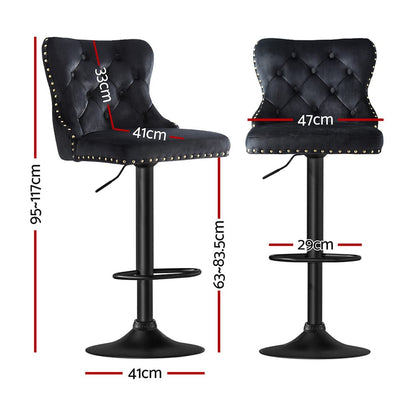 Black stool 47x41x95cm, rear view