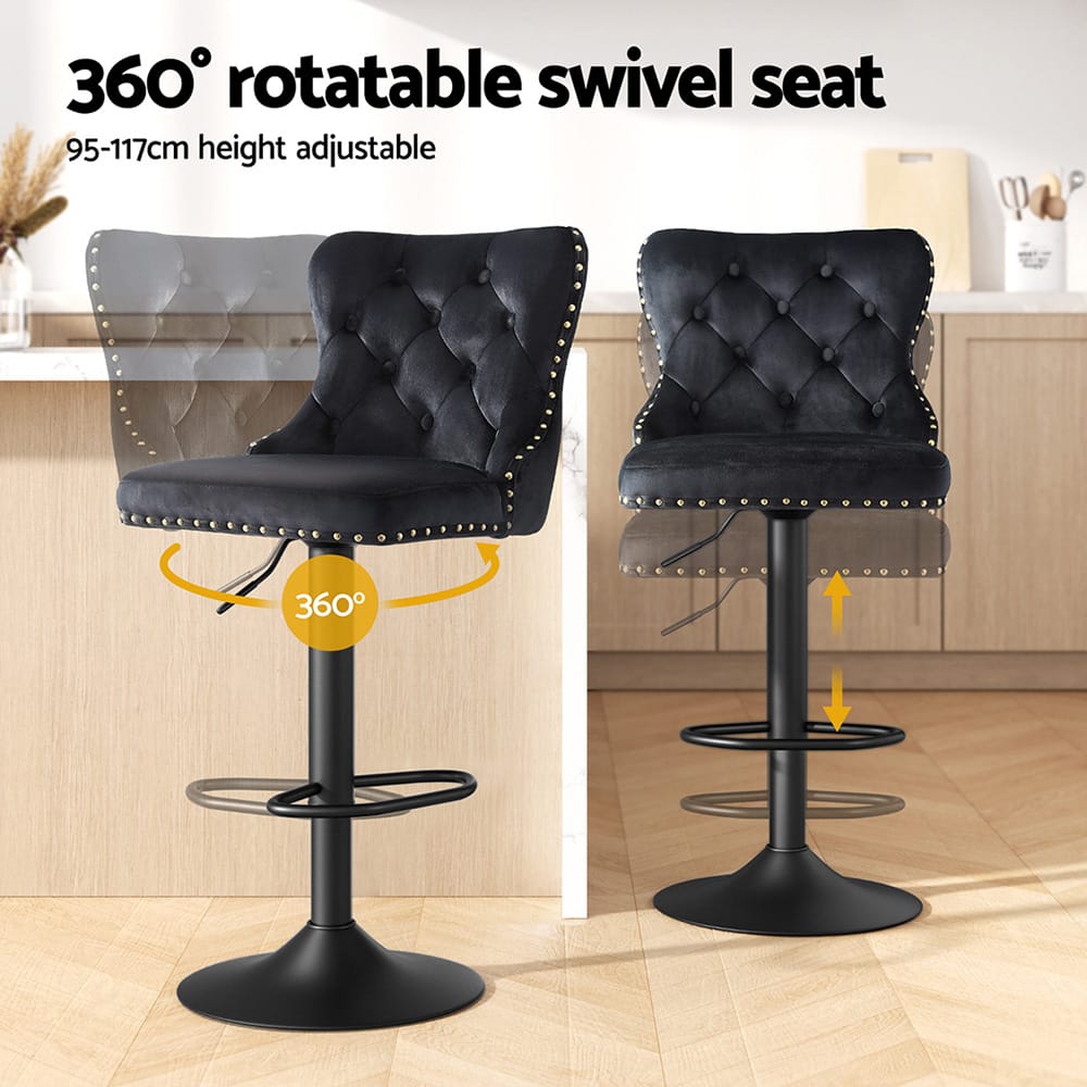 Black stool 47x41x95cm, in room setting