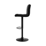 4X Bar Stools Gas Lift Leather Chair Black