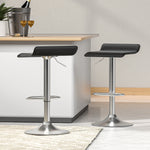 Modern Black/White Leather Bar Stools Set for Kitchen and Dining (x2)