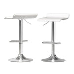 Modern Black/White Leather Bar Stools Set for Kitchen and Dining (x2)