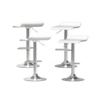 4x Bar Stools Leather Chair White