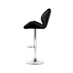 4X Bar Stools Gas Lift Padded Leather Black