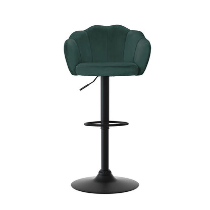 4X Bar Stools Gas Lift Velvet Blue/Green/Pink