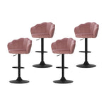 4X Bar Stools Gas Lift Velvet Blue/Green/Pink