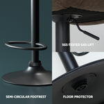 4X Bar Stools Gas Lift Vintage Leather Black/Brown