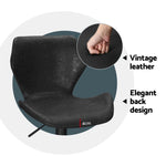 4X Bar Stools Gas Lift Vintage Leather Black/Brown