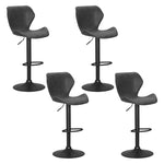 4X Bar Stools Gas Lift Vintage Leather Black/Brown