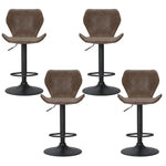 4X Bar Stools Gas Lift Vintage Leather Black/Brown