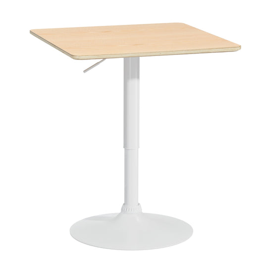Bar Table Swivel Base Gas Lift Counter Dining Table Square Pine