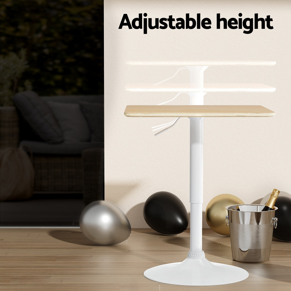 Bar Table Swivel Base Gas Lift Counter Dining Table Square Pine