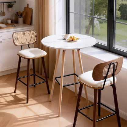 Round Bar Table White 60x60x98cm
