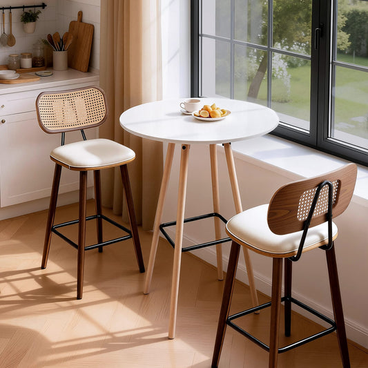 Round Bar Table White 60x60x98cm