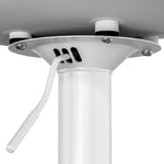 Set of 2 Swivel Bar Stools - White Leather Gas Lift