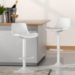 Swivel White Bar Stools - Gas Lift Modern Design