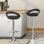 2X Bar Stools Gas Lift Plastic Seat Black