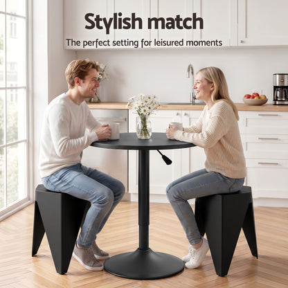 Bar Table Stools Set 3 Piece Black Cafe | HomeAndLiving - 5