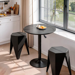 Bar Table Stools Set 3 Piece Black Cafe | HomeAndLiving