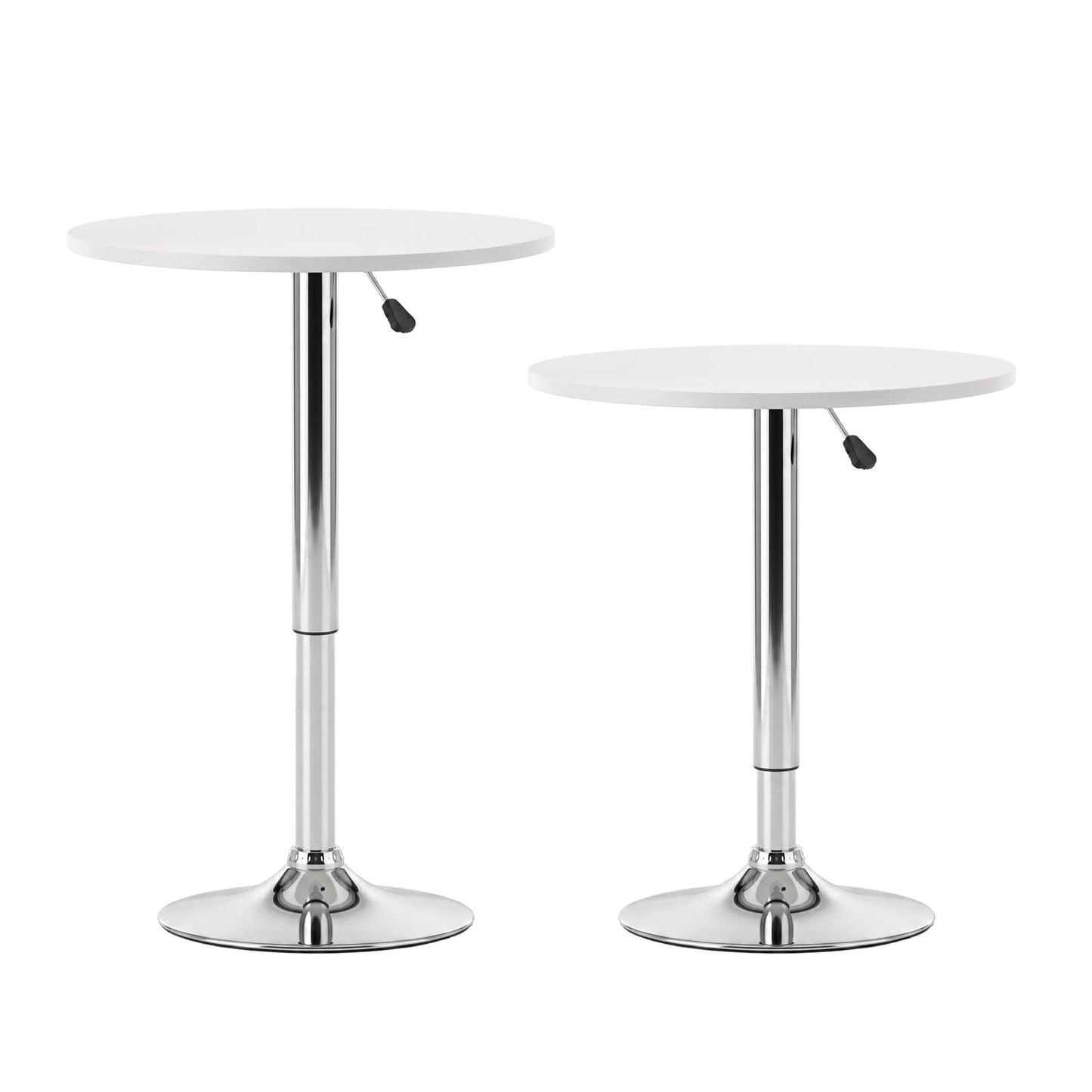 Bar Table Set White Marble 60x60x71cm