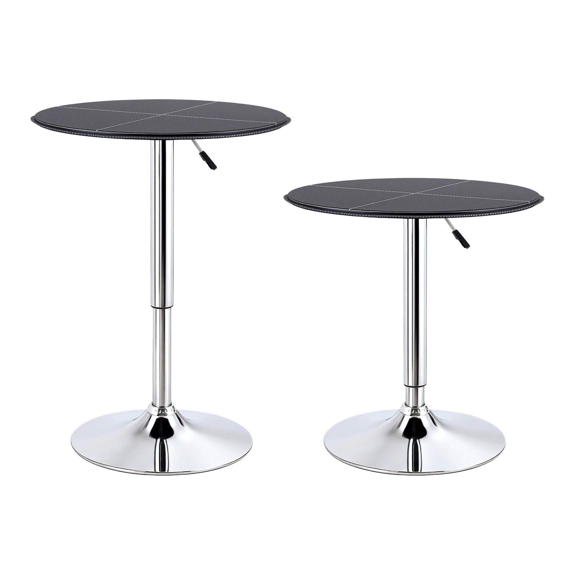 Bar Stools Table Set 3 Piece PVC Black | HomeAndLiving - 4