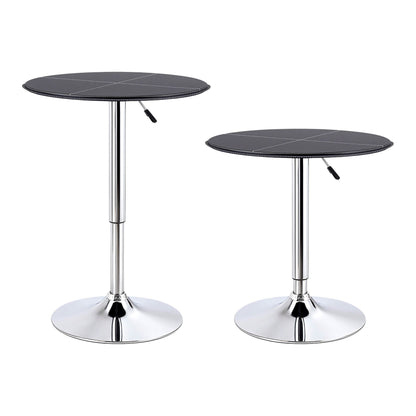 Bar Stools Table Set 3 Piece PVC Black | HomeAndLiving - 4