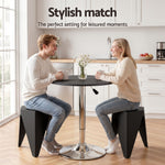 Bar Stools Table Set 3 Piece PVC Black | HomeAndLiving
