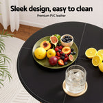 Bar Stools Table Set 3 Piece PVC Black | HomeAndLiving
