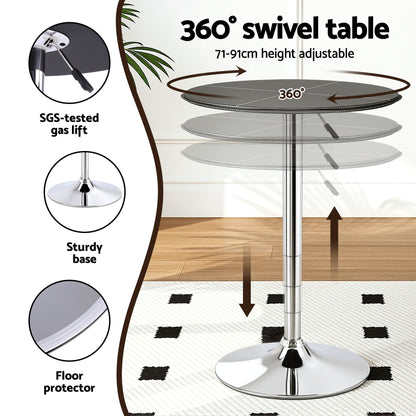 Bar Stools Table Set 3 Piece PVC Black | HomeAndLiving - 7