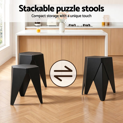 Bar Stools Table Set 3 Piece PVC Black | HomeAndLiving - 8