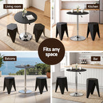 Bar Stools Table Set 3 Piece PVC Black | HomeAndLiving