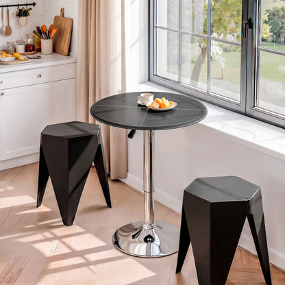Bar Stools Table Set 3 Piece PVC Black | HomeAndLiving