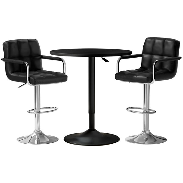  Bar Table and Stools Set Dining Desk Kitchen Chairs Cafe Pub