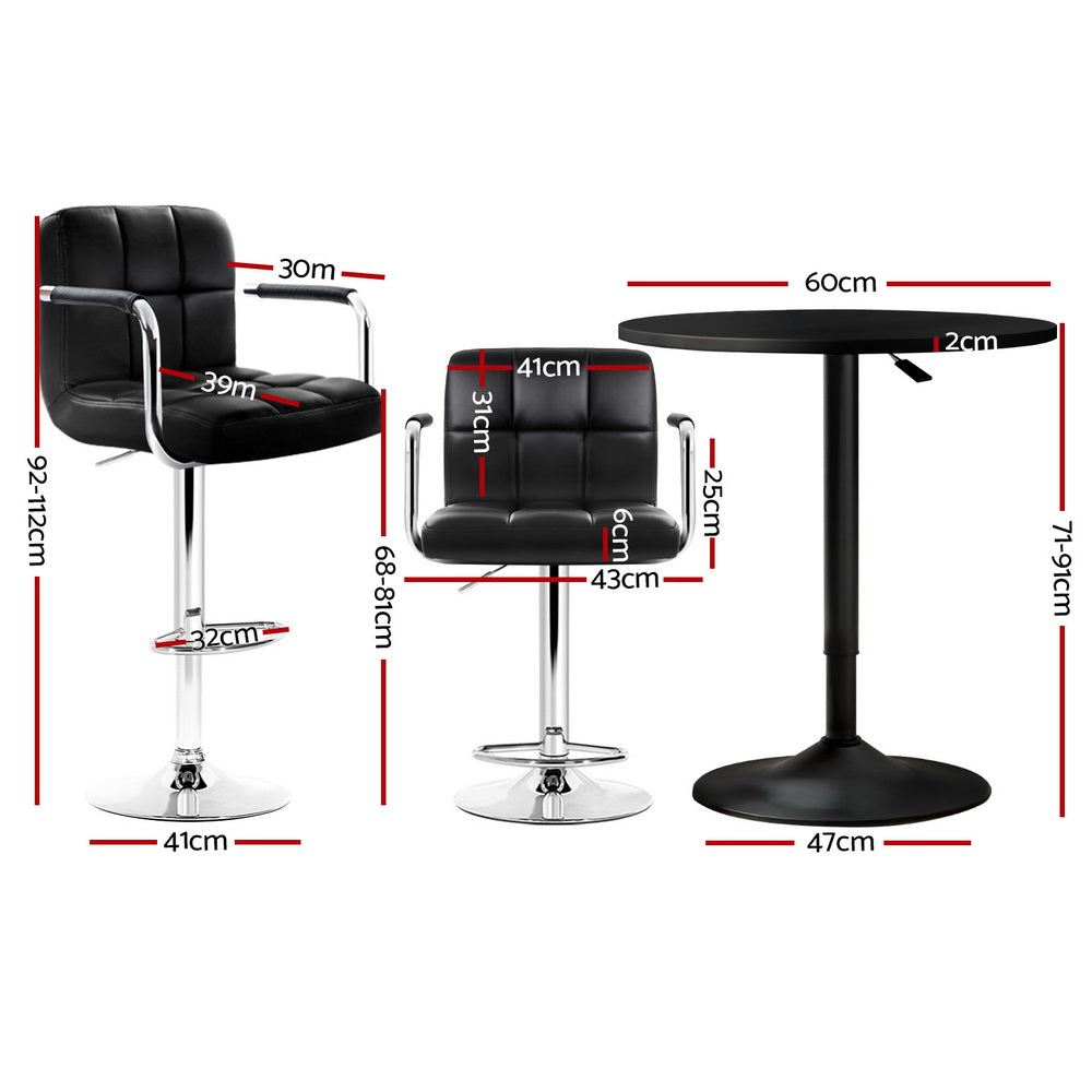 Bar Table and Stools Set Dining Desk Kitchen Chairs Cafe Pub
