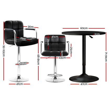 Bar Table and Stools Set Dining Desk Kitchen Chairs Cafe Pub
